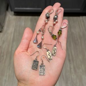 Handmade sterling silver earring bundle